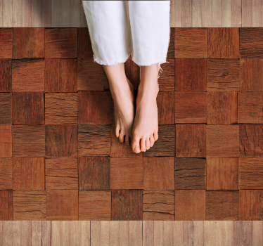 Square wood pattern wood effect vinyl flooring - TenStickers