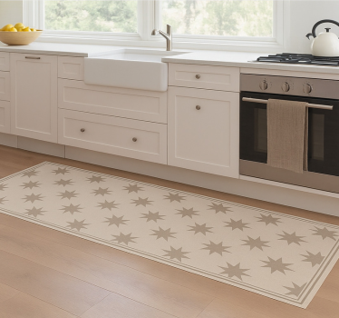 Starry beigemotif kitchen vinyl mat - TenStickers