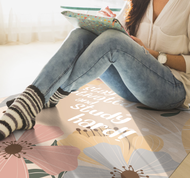 Stay motivated and study quote rug - TenStickers