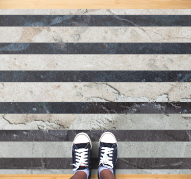 Stone effect vinyl rug with striped stone design - TenStickers