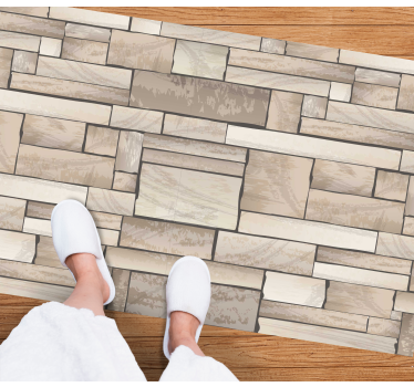 Beautiful tiles stone effect vinyl rug - TenStickers