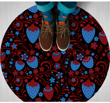 Strawberry Floral Arrangement kitchen mat - TenStickers