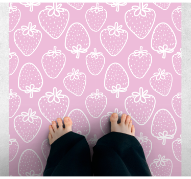 Strawberry Motif kitchen mat - TenStickers