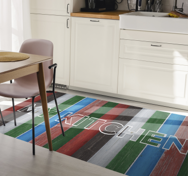 Striped colorful kitchen vinyl mat - TenStickers