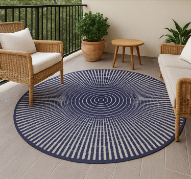 Striped concentric design outdoor rug - TenStickers