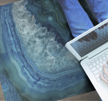 Stunning Blue Agate marble rug - TenStickers