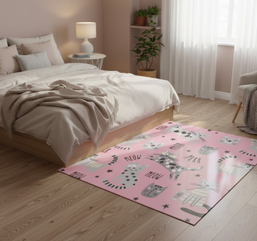 Stylish cats bedroom carpet - TenStickers