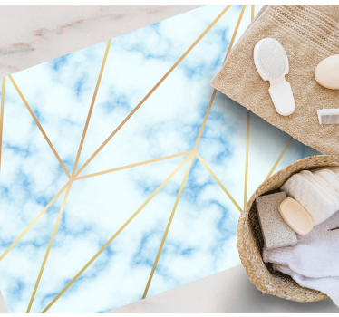 Stylish Geometric Motif marble rug - TenStickers