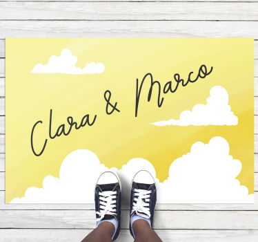 Cloudy couple design custom floor mat - TenStickers