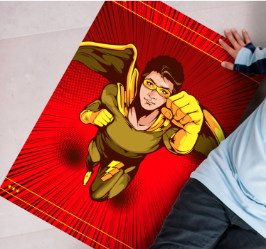Superhero Action Pose kids rug - TenStickers