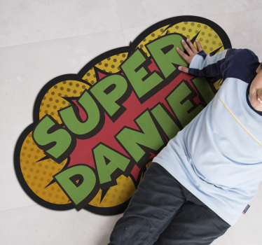 Superhero Customizable custom floor mat - TenStickers