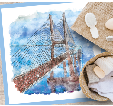 Suspension Bridge Artwork bathroom mat - TenStickers