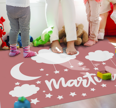 Sweet nigh sky with name kids rug - TenStickers