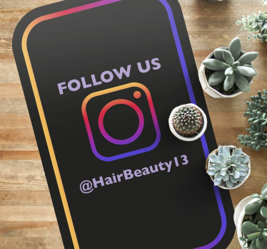 Tag Us Instagram personalised vinyl rug - TenStickers