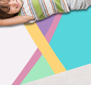 Texture rug in colorful geometric lines - TenStickers