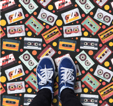 Texture rug retro cassette design - TenStickers