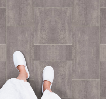 Textured grey tiles stone effect rug - TenStickers