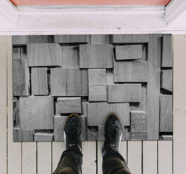 Textured Blocks wood effect rug - TenStickers