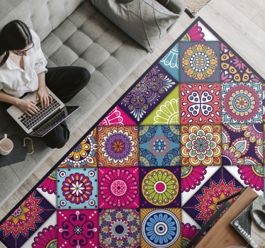 tile composition mosaic vinyl carpet - TenStickers