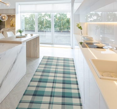 Traditional checkered pattern kitchen vinyl rug - TenStickers