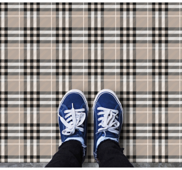 Traditional scottish grey tartan pattern kitchen flooring - TenStickers