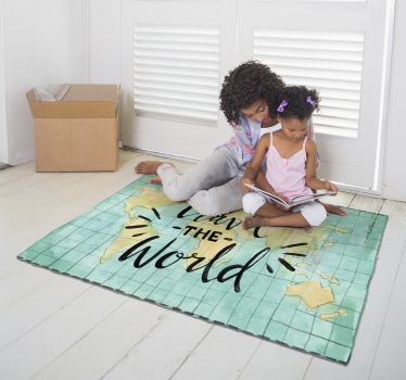 Travelling world map vinyl carpet - TenStickers