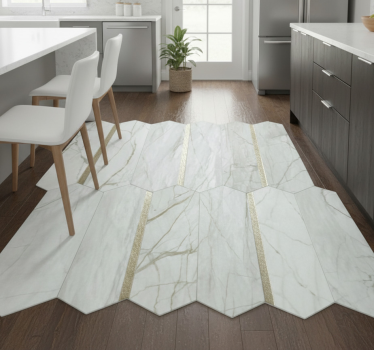 Trendy marble design kitchen vinyl mat - TenStickers