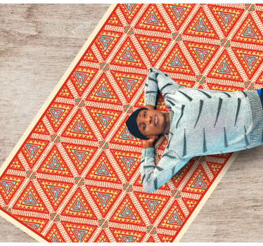 Tribal orange and pink pattern bedroom carpet - TenStickers