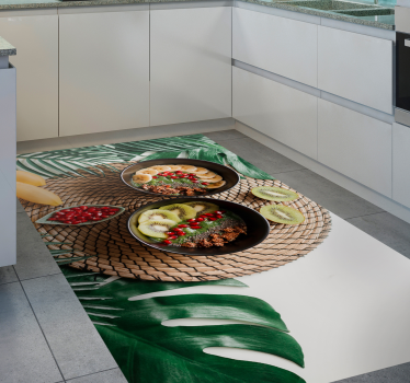 Tropical fruit bowls kitchen mat - TenStickers