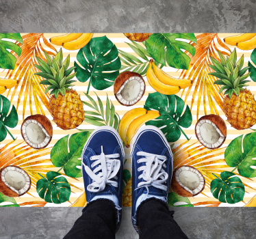 Tropical Fruit Paradise kitchen vinyl mat - TenStickers