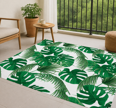 Tropical leaves design outdoor rug - TenStickers