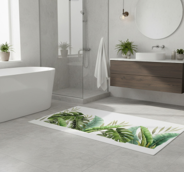 Tropical plants bathroom mat - TenStickers