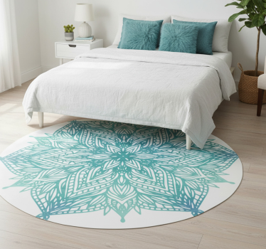 Turquoise mandala bedroom carpet - TenStickers