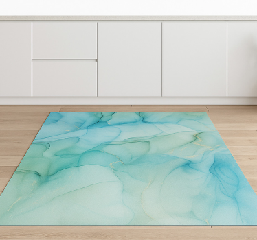 Turquoise wave effect marble rug - TenStickers