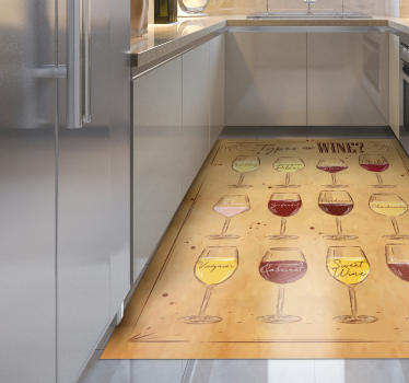 Types of Wine kitchen mat - TenStickers