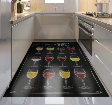 Types Wine Guide kitchen mat - TenStickers
