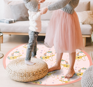 Unicorn Dance Circle kids carpet - TenStickers