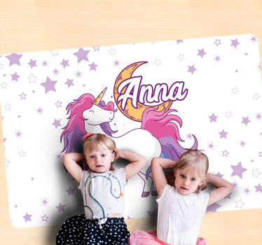 Unicorn-Themed Starry Scene custom floor mat - TenStickers