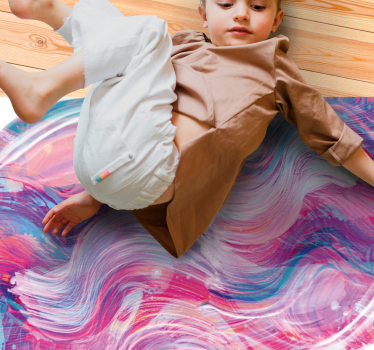 Texture rug with vibrant abstract curves - TenStickers