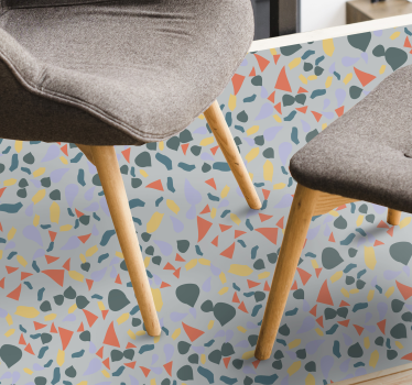 Vibrant abstract forms marble rug - TenStickers