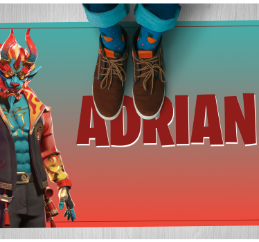 Gaming character with name teenage bedroom rug - TenStickers