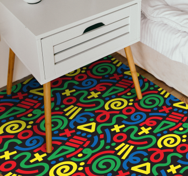 Vibrant Puzzle Pattern game rug - TenStickers