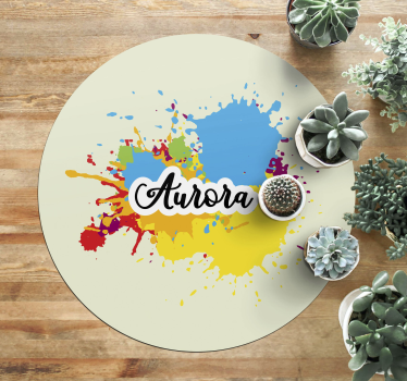 Splash artwork with name texture rug - TenStickers