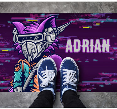 Videogame cat mask bedroom carpet - TenStickers