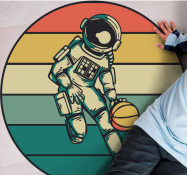 Vintage basketball astronaut  bedroom carpet - TenStickers
