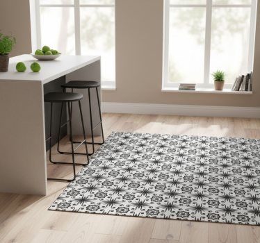 Vintage black tile kitchen vinyl mat - TenStickers