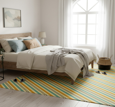 Vintage diagonal tricolor pattern bedroom carpet - TenStickers