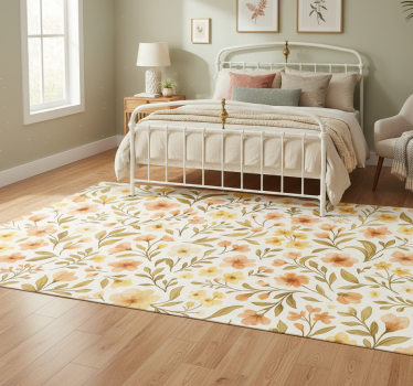 Vintage flowers floral bedroom carpet - TenStickers