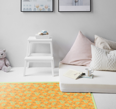 Vintage flowers yellow colour flower rug - TenStickers