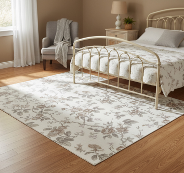 Vintage french floral bedroom carpet - TenStickers